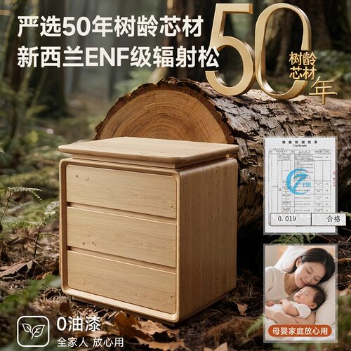 实木床头柜家用卧室2026新款轻奢高级感小型现代简约床边收纳柜子 - 图0