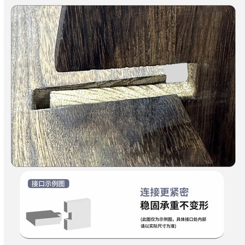 壁挂式博古架实木中式挂墙茶杯架墙上多宝阁格子架置物架背景展示 - 图2