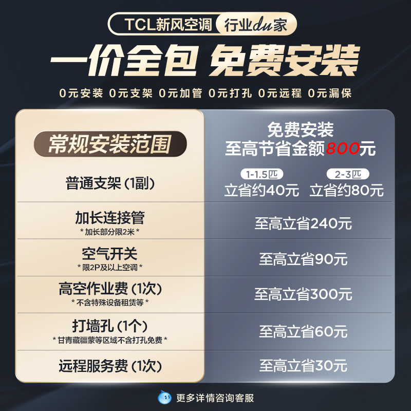 TCL 大3匹小金聆语音空调柜机130°广角柔风立式一级能效变频冷暖 - 图0