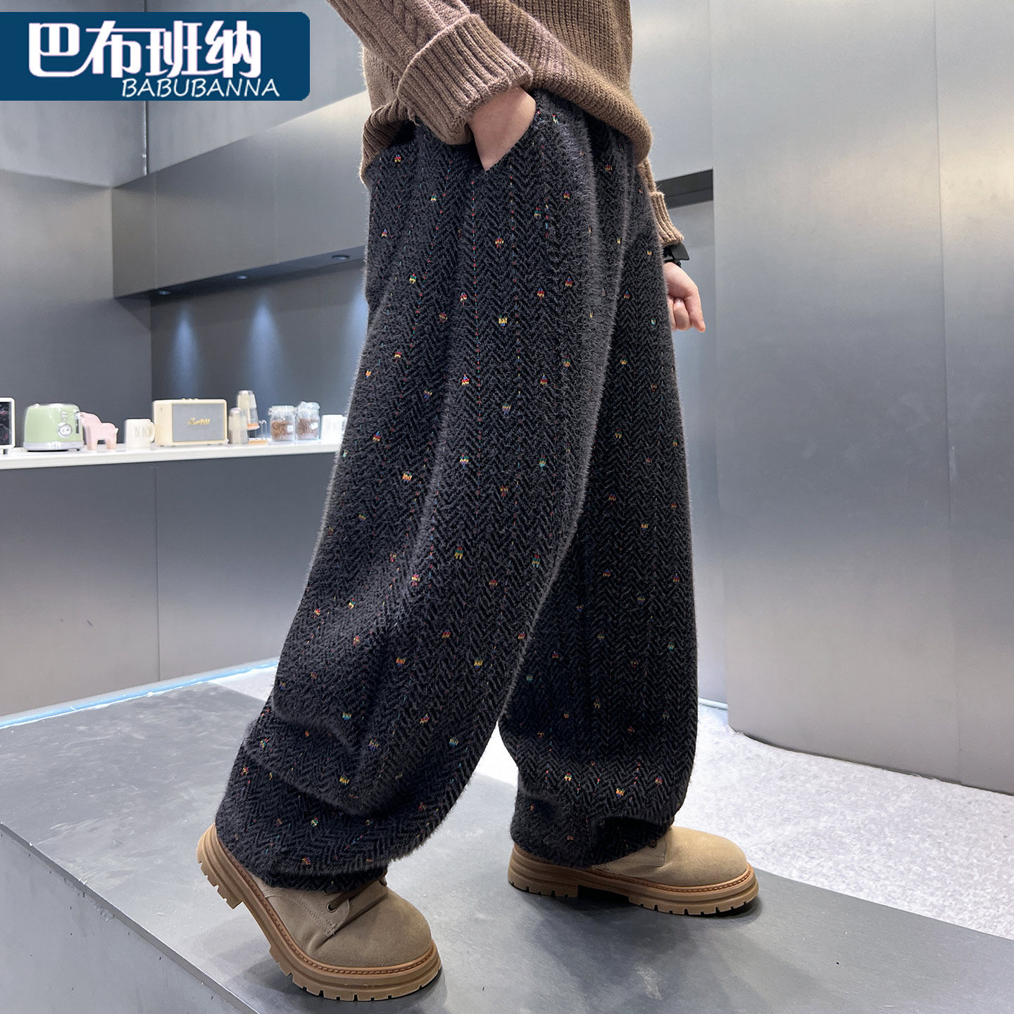 儿童加绒裤子2025新款秋冬款男童休闲裤大童直筒裤男孩一体绒长裤,淘宝优惠券,粉丝福利购,淘宝优惠卷