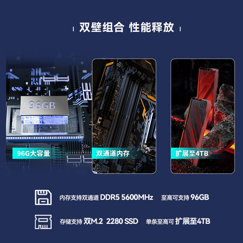 大唐Maxtang【芯升级 新外观】NUC锐龙7迷你组装电脑8845HS高性能办公游戏娱乐双硬盘2.5G网口台式小主机