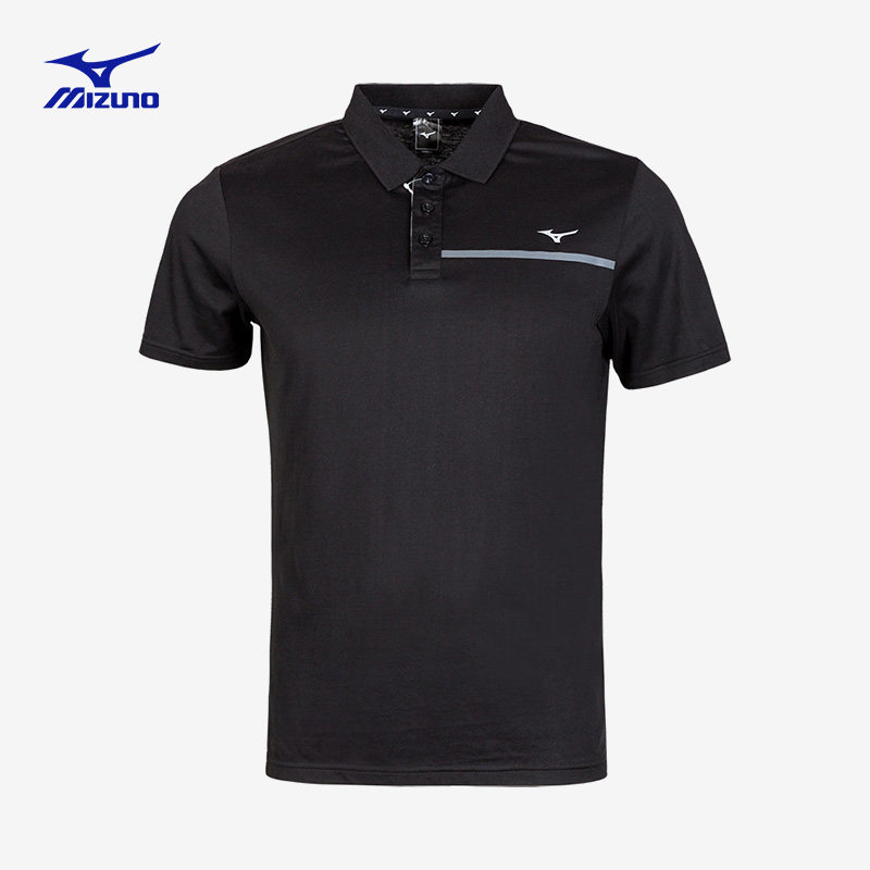 mizuno运动20新品夏男翻领polo纯色 迈盛悦合运动户外运动T恤