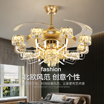 2023 NEW LIVING ROOM FAN CHANDELIER MODERN LIGHT LAVISH CRYSTAL LAMP HOME FAN LIGHT DINING ROOM INTEGRATED CEILING FAN LAMP