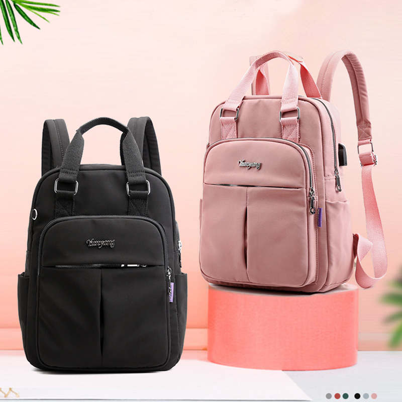 High Quality  Solid Ladies Backpacks Large Capacity Multi-p - 图2