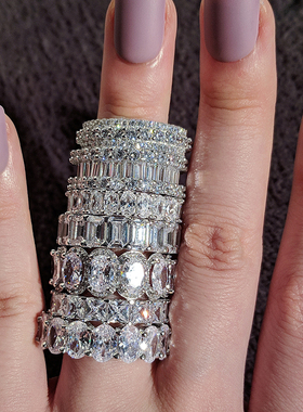 luxury 925 sterling silver wedding band eternity ring for w