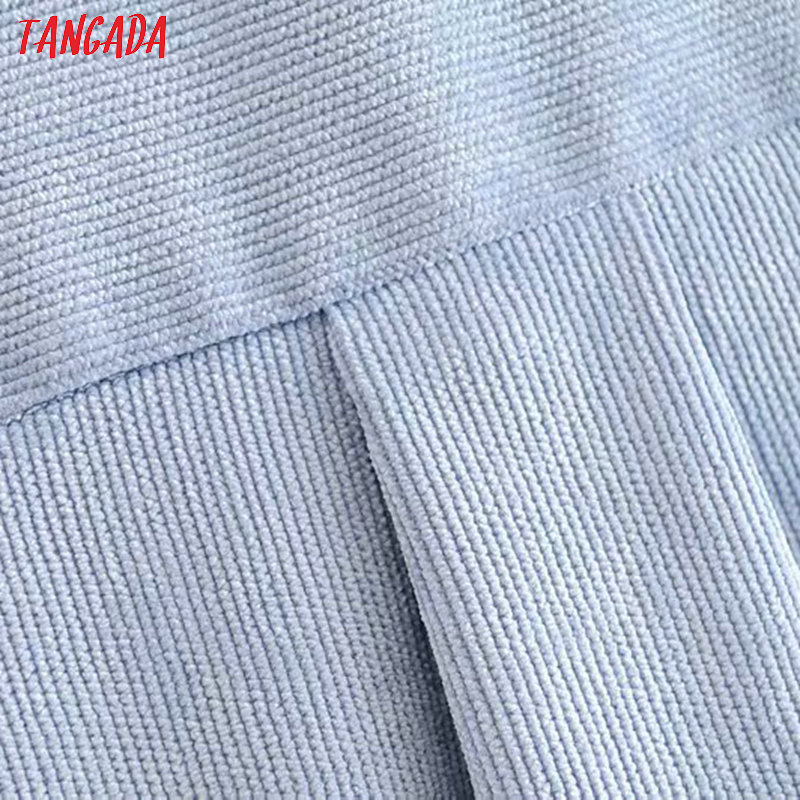 Tangada women preppy oversize corduroy shirt blusas mujer d - 图2