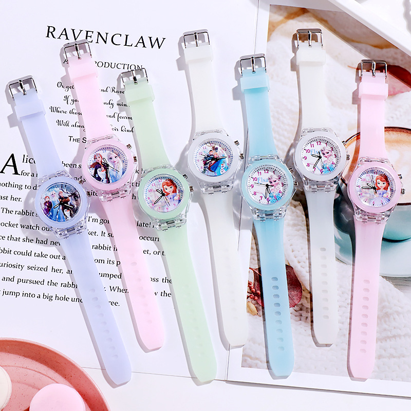 New Disney Frozen Princess Pattern Children Watch Toys Fashi-图0