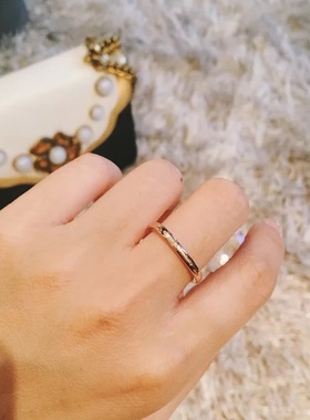 love钛钢扭曲防过敏日韩风尾戒