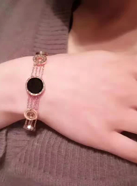 18k欧美风玫瑰金罗马数字黑玛瑙