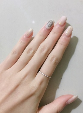 白色滴胶钛钢镀18k玫瑰金尾戒