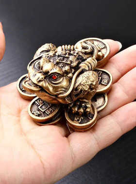 三足开业礼物客厅金蟾摆件招财