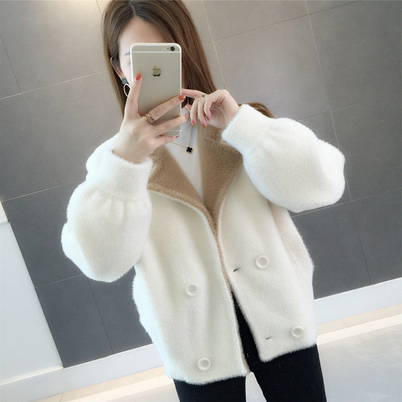 秋冬女装2020新款韩版短款女士毛衣 懿彩服饰短外套