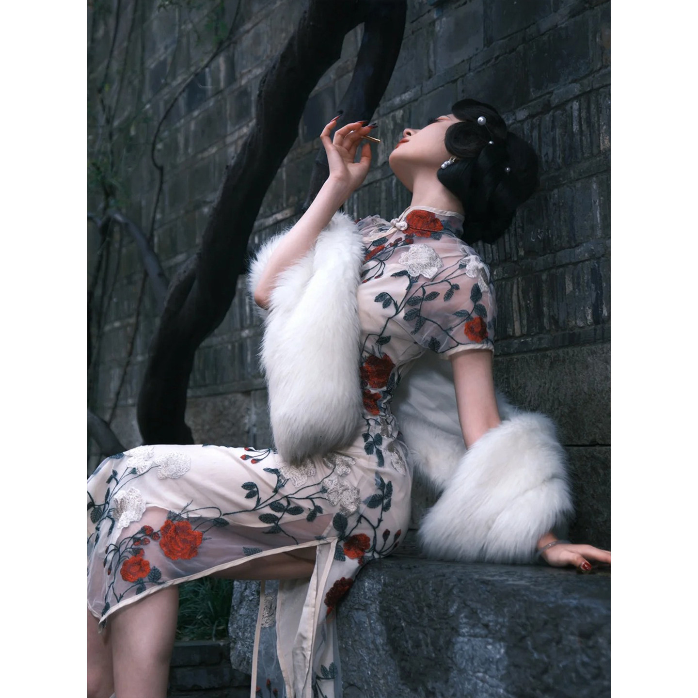 婚纱礼服女毛绒披肩婚礼新娘旗袍结婚白色老上海拍照道具毛毛外搭,淘宝优惠券,粉丝福利购,淘宝优惠卷