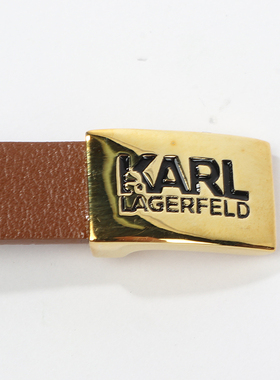 M码 KA0RL LA0GERFELD 靓丽金属LOGO牛皮手链 380