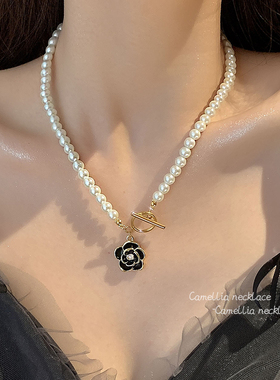 山茶花时尚款珠珠项链女高级感