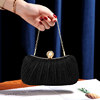 Banquet bag with long and short shoulder chains, pleated design style