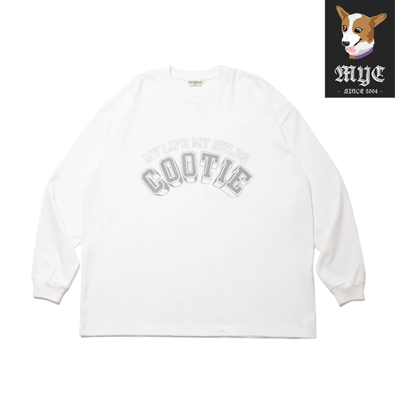 COOTIE Open End Yarn Print L/S Tee 长袖字母T恤男女 24SS - 图2