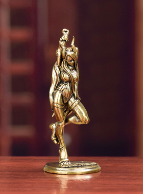 黄铜复古魔女做旧跳舞女神摆件