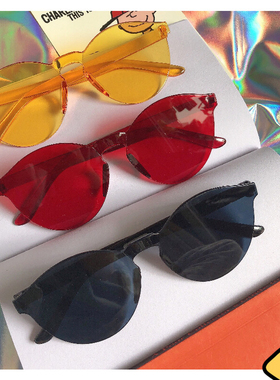 潮酷风无框墨镜男女ins风时尚