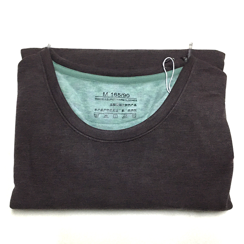 雅康保暖内衣男士上衣加厚圆领长袖海藻肌养衣德绒磨毛秋衣8081S - 图1