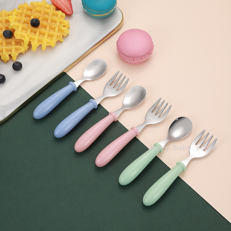 Baby Feeding Tableware Set Children Utensil Stainless Steel - 图0