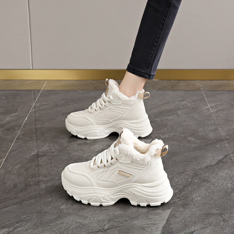 加绒加厚老爹鞋女2025冬季新款厚底显脚小增高棉鞋33特小码运动鞋,淘宝优惠券,粉丝福利购,淘宝优惠卷