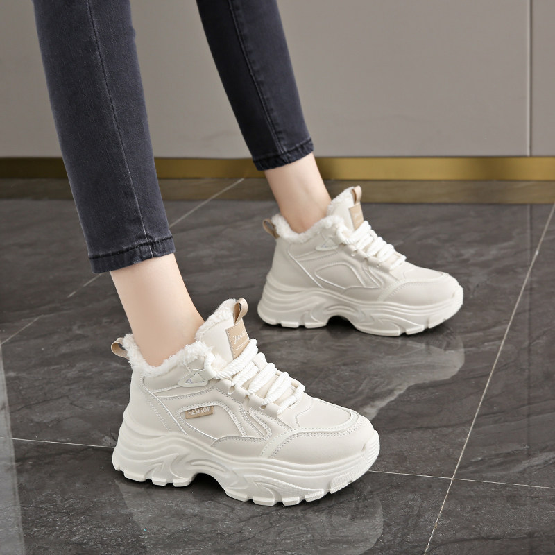 加绒加厚老爹鞋女2025冬季新款厚底显脚小增高棉鞋33特小码运动鞋,淘宝优惠券,粉丝福利购,淘宝优惠卷