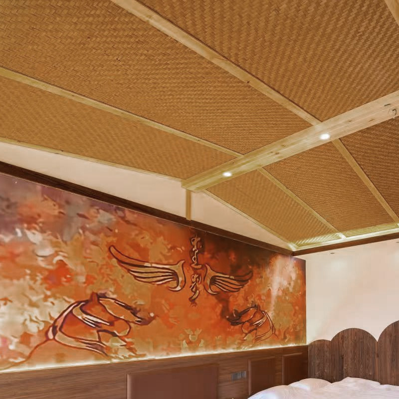 装修竹席天然手工竹编民宿木屋餐厅茶楼吊顶背景墙面复古装饰材料,淘宝优惠券,粉丝福利购,淘宝优惠卷