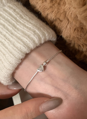 圆珠爱心蛇骨手链女时尚个性ins风小众设计感气质甜美手饰品批发