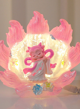 国潮古风山海经九尾狐盲盒小摆件