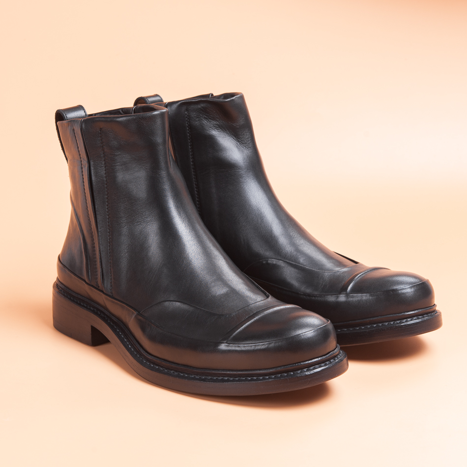 cowhide chelsea boots