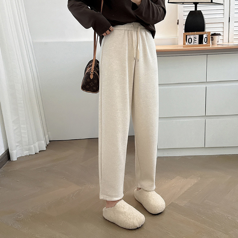 大码裤子女秋冬加绒萝卜卫裤显瘦胖mm大码米色奶奶裤毛呢哈伦裤女,淘宝优惠券,粉丝福利购,淘宝优惠卷