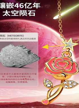 太空造物星辰之恋玫瑰陨石项链航