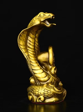 铜蛇摆件福字生肖蛇招财纳福中式