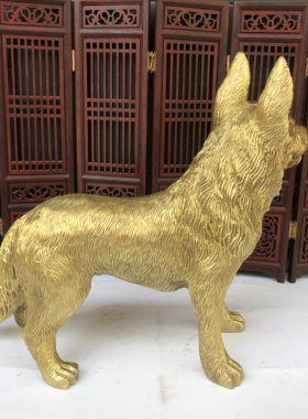 铜狗客厅招财狼狗摆件旺财镇宅