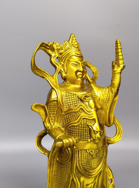 铜托塔李天王李靖神像桌面摆件