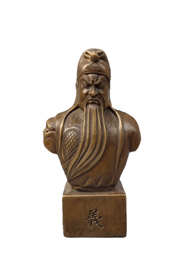 客厅铜关公半身义薄云天财神摆件