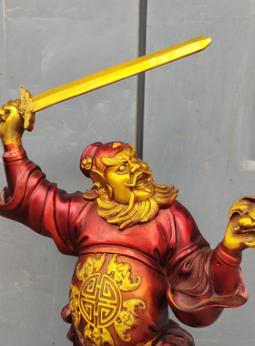 天官赐福天师伏魔钟馗铜像摆件