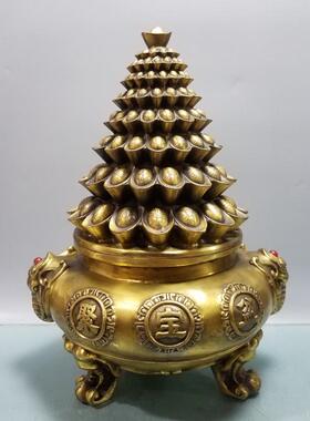 铜元宝聚宝盆招财门厅摆件家居