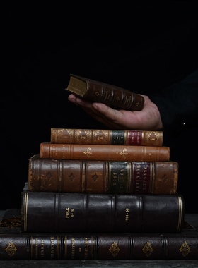 复古外文旧书二手古董书书房咖啡馆家居饰品摆件摄影道具背景拍照