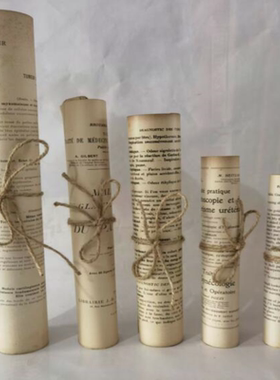 老外文书卷旧书卷英文书卷摄影道具复古旧书家居道具橱窗布景装饰