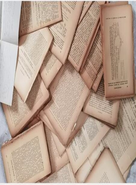 复古书页英文书页纸张老旧发黄字母书页摆件摄影背景拍照拍摄道具