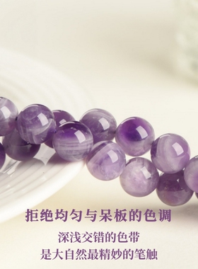 天然梦幻紫水晶6mm~12mm串珠diy水晶半成品手工饰品手链配件
