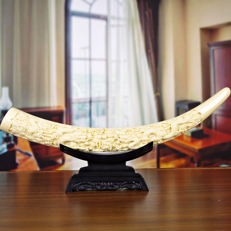 象牙摆件创意中式现代简约仿真象牙艺术品客厅玄关家居工艺装饰品,淘宝优惠券,粉丝福利购,淘宝优惠卷