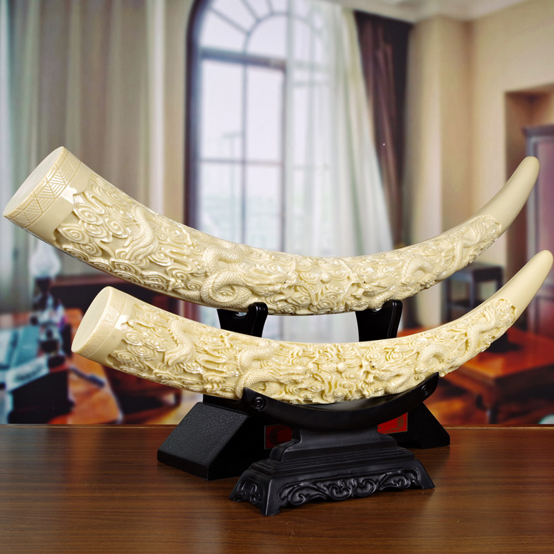 象牙摆件创意中式现代简约仿真象牙艺术品客厅玄关家居工艺装饰品,淘宝优惠券,粉丝福利购,淘宝优惠卷