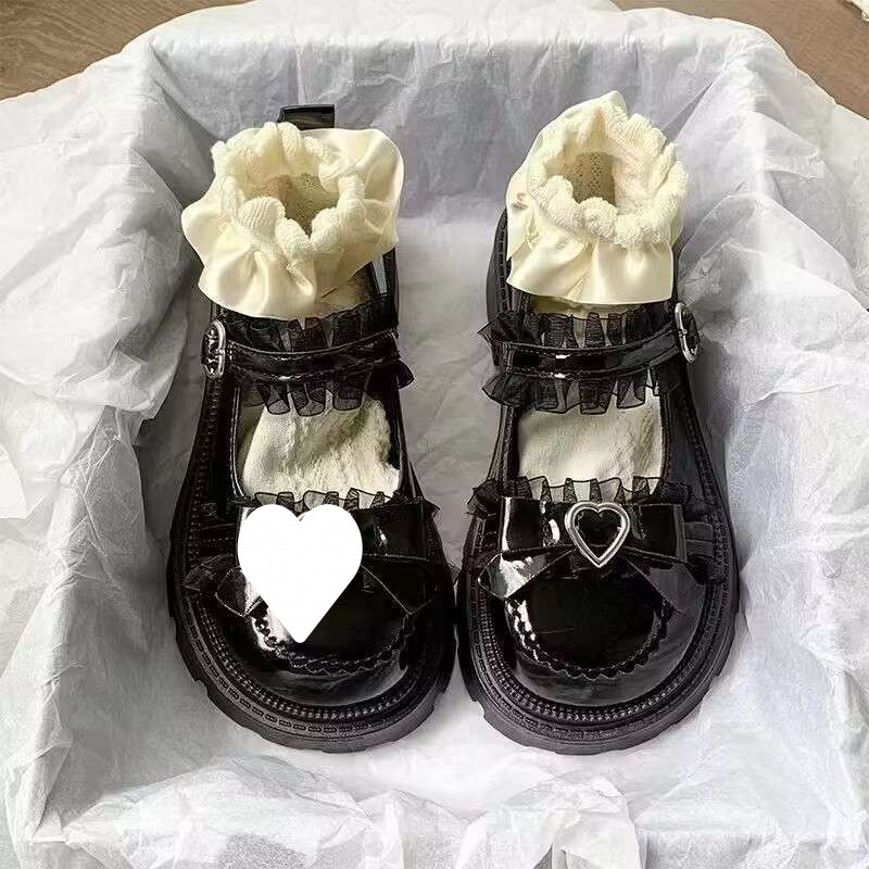 伪娘专用lolita高跟鞋大码男粗跟鞋大头洛丽塔公主厚底黑色 - 图3