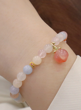 天然水晶手链女原创设计盐源菩提猫爪多巴胺小众轻奢摩根石手串