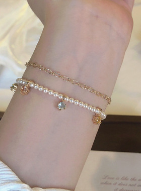 仲夏夜之梦彩色多巴胺珍珠手链串珠轻奢高级感百搭手串女精致百搭