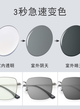 变色近视度数纯钛韩版太阳镜