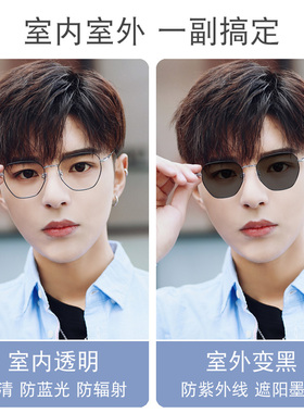 变色近视眼镜配度数防辐射抗蓝光